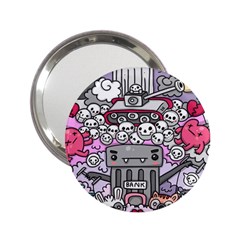 0 Sad War Kawaii Doodle 2.25  Handbag Mirrors