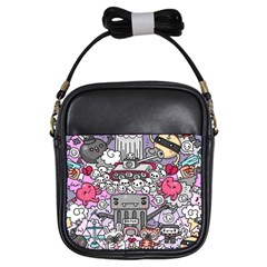 0 Sad War Kawaii Doodle Girls Sling Bags