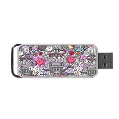 0 Sad War Kawaii Doodle Portable USB Flash (One Side)