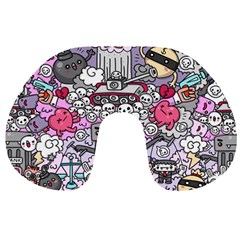 0 Sad War Kawaii Doodle Travel Neck Pillows