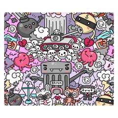 0 Sad War Kawaii Doodle Double Sided Flano Blanket (Small) 