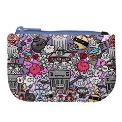 0 Sad War Kawaii Doodle Large Coin Purse