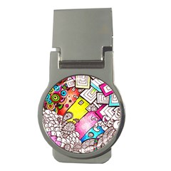 Beautiful Colorful Doodle Money Clips (round)  by Nexatart