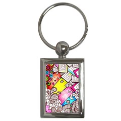 Beautiful Colorful Doodle Key Chains (rectangle) 