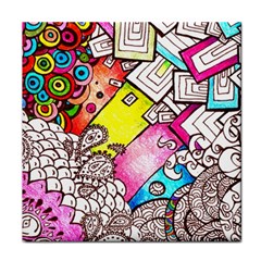 Beautiful Colorful Doodle Face Towel by Nexatart