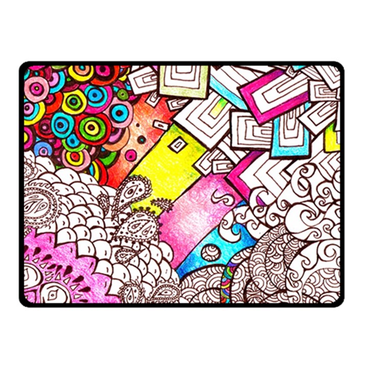 Beautiful Colorful Doodle Double Sided Fleece Blanket (Small) 