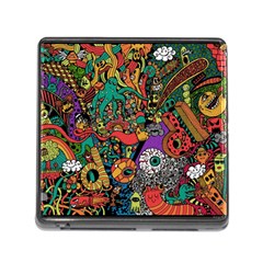 Monsters Colorful Doodle Memory Card Reader (square) by Nexatart