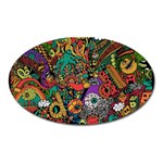 Monsters Colorful Doodle Oval Magnet Front