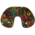 Monsters Colorful Doodle Travel Neck Pillows Back