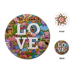 Doodle Art Love Doodles Playing Cards (round)  by Nexatart