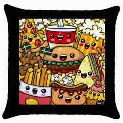 Cute Food Wallpaper Picture Throw Pillow Case (black) by Nexatart