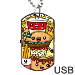 Cute Food Wallpaper Picture Dog Tag Usb Flash (two Sides) by Nexatart