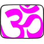 Hindu Om Symbol (Magenta) Double Sided Fleece Blanket (Mini)  35 x27  Blanket Front