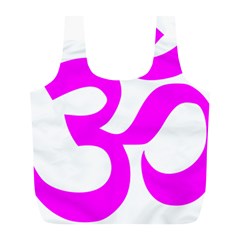 Hindu Om Symbol (magenta) Full Print Recycle Bags (l) 