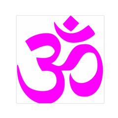 Hindu Om Symbol (magenta) Small Satin Scarf (square)
