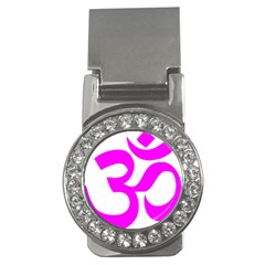 Hindu Om Symbol (magenta) Money Clips (cz) 