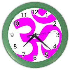 Hindu Om Symbol (magenta) Color Wall Clocks