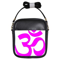 Hindu Om Symbol (magenta) Girls Sling Bags