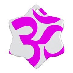 Hindu Om Symbol (magenta) Snowflake Ornament (two Sides)