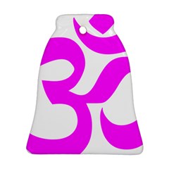 Hindu Om Symbol (magenta) Bell Ornament (two Sides)