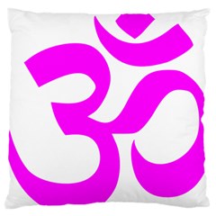 Hindu Om Symbol (magenta) Large Cushion Case (one Side)