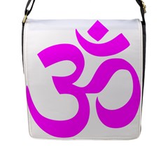 Hindu Om Symbol (magenta) Flap Messenger Bag (l) 