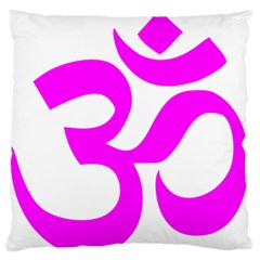 Hindu Om Symbol (magenta) Large Flano Cushion Case (two Sides)
