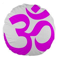Hindu Om Symbol (magenta) Large 18  Premium Flano Round Cushions
