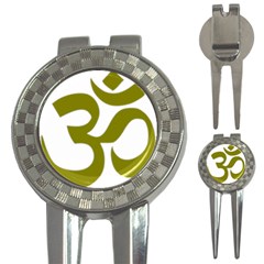 Hindi Om Symbol (olive) 3-in-1 Golf Divots