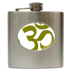 Hindi Om Symbol (olive) Hip Flask (6 Oz)