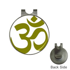 Hindi Om Symbol (olive) Hat Clips With Golf Markers