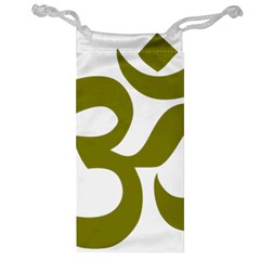 Hindi Om Symbol (olive) Jewelry Bag