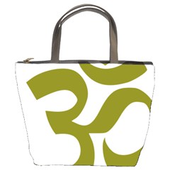 Hindi Om Symbol (olive) Bucket Bags