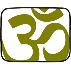 Hindi Om Symbol (olive) Double Sided Fleece Blanket (mini) 