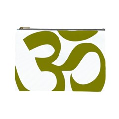 Hindi Om Symbol (olive) Cosmetic Bag (large) 