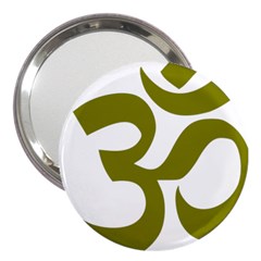 Hindi Om Symbol (olive) 3  Handbag Mirrors