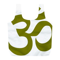 Hindi Om Symbol (olive) Full Print Recycle Bags (l)  by abbeyz71