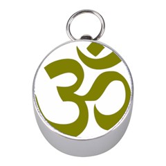 Hindi Om Symbol (olive) Mini Silver Compasses