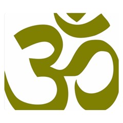 Hindi Om Symbol (olive) Double Sided Flano Blanket (small) 
