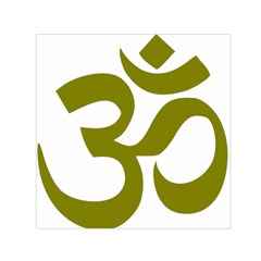 Hindi Om Symbol (olive) Small Satin Scarf (square)