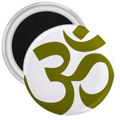 Hindu Om Symbol (olive) 3  Magnets