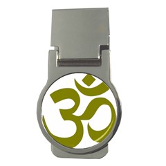Hindu Om Symbol (olive) Money Clips (round) 