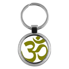 Hindu Om Symbol (olive) Key Chains (round) 