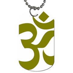 Hindu Om Symbol (olive) Dog Tag (two Sides)