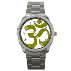 Hindu Om Symbol (olive) Sport Metal Watch