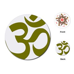 Hindu Om Symbol (olive) Playing Cards (round) 