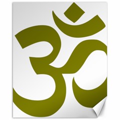 Hindu Om Symbol (olive) Canvas 16  X 20  