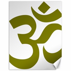 Hindu Om Symbol (olive) Canvas 18  X 24  