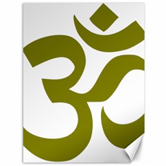 Hindu Om Symbol (olive) Canvas 36  X 48  
