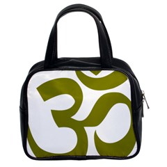 Hindu Om Symbol (olive) Classic Handbags (2 Sides)